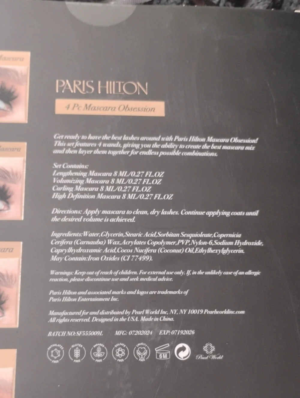 PARIS HILTON 4 PC. MASCARA OBSESSION NEW UNOPENED